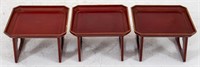 Chinese Red Lacquered Stacking Tables, 3