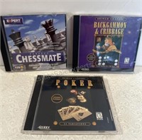 3 PC GAMES POKER CHESS CRIBBAGE INTERACTIVE