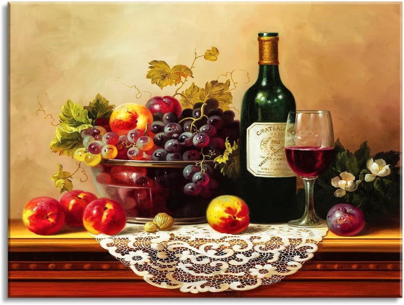 Retro Wine Stretched Canvas Wall Art