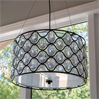 Decor Therapy Claire Crystal 3 Light Drum Pendant