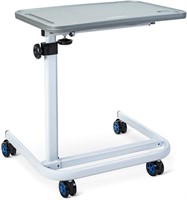 OasisSpace Adjustable Overbed Table  Wheels