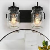 Kole 2-Light Farmhouse Glass Bathroom Vanity Light