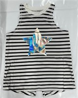 Members Mark Active Striped Shirt 10/12 BlackWhite