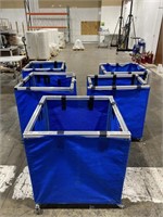 (5) Custom made aluminum work carts on