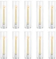 10 Crystal  Hurricane  Candle Holders Glass: