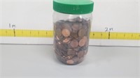 5 Pounds (over 700) Pennies In Jar