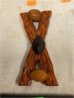 Large Bakelite X Nuts and Acorn Buckle