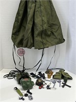 G I Joe Accessories Parachute, Vest, Helmet, Etc.