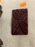 Carved Bakelite Pin