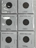 Indian Head Cents 1883, 84, 86, 87, 1901, 1906