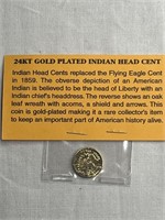 24Kt Gold Plated Indian Head Cent 1890