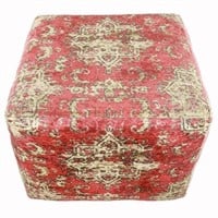 Decor Therapy Poufs Red/Ivory - Red & Ivory Olivi
