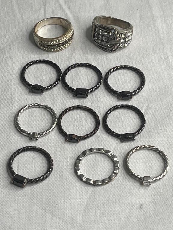 11 Rings Unmarked 7 are size 8