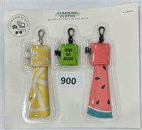 Package of 3 Cleaning Cloths with Spray Bottle