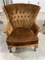 2 brown sitting chairs 37x26x24x