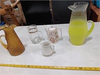 Assortment of pitchers, Creamers