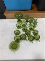 Green Depression-Candy Dish, cups, Plates