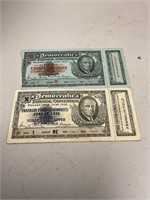 2 1936 FDR Democratic National Convention Tickets