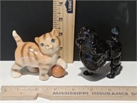 Vintage Ceramic Kitten and Poodle