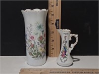 Aynsley Wild Tudor Vase And Miniature Pitcher