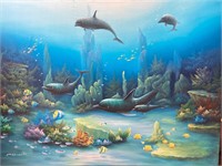 33x45” Charles Benoit Ocean Life Canvas Painting