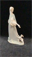 Lladro Girl with Goose & Puppy