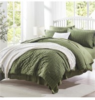 King Comforter Set 7 Pieces, Olive Green