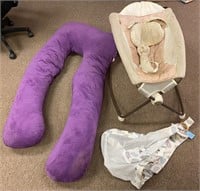 Pregnancy Pillow, Baby Sling, & Rocking Bouncer