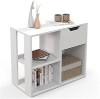 GOFLAME 3 Cube Bookcase with Drawer White
