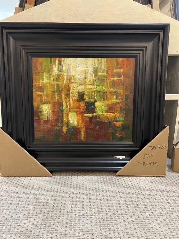 Framed Oil Abstract #136  34.5 X 2.5 X 37.25