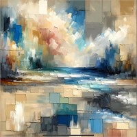 Blue Squares Abstract Giclee