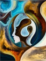 Faces Portrait Abstract Giclee 36x48