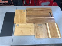 LOT OF 6 WOODEN CUTTING BOARDS