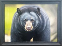 Framed Oil Bear Face 36x48