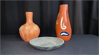 3 pc. Lot, Studio Pottery, Signed