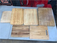 LOT OF 6 WOODEN CUTTING BOARDS