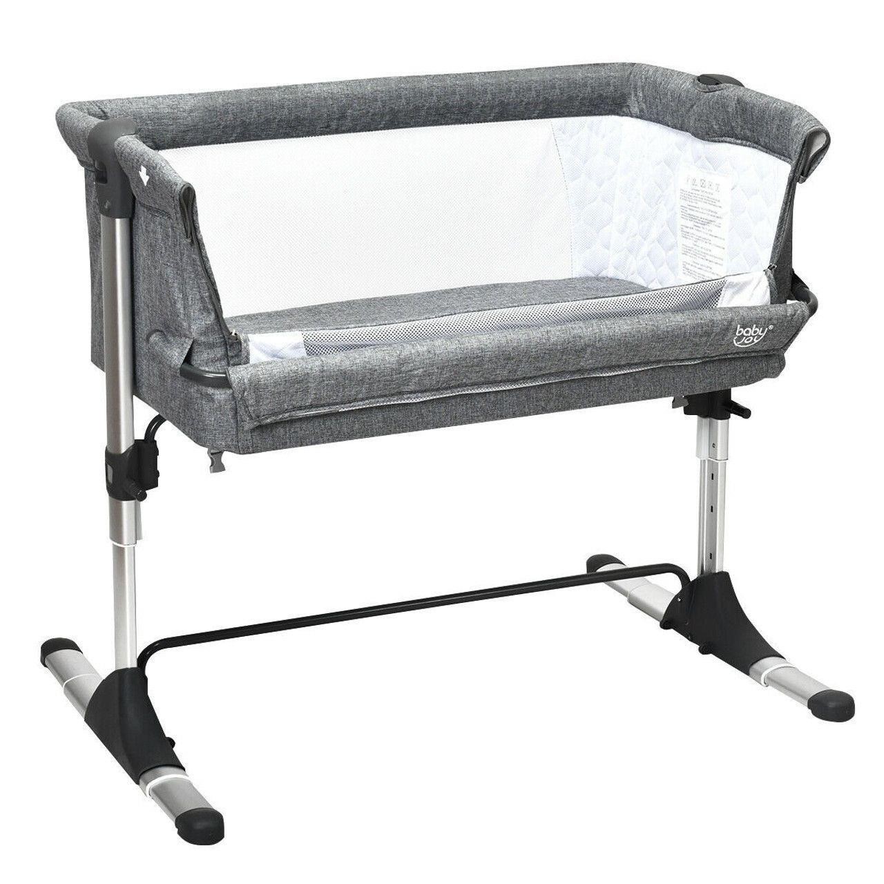 Portable Baby Bed Travel Bassinet Crib Gray