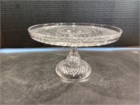 Vintage Crystal Cut Glass Cake Plate
