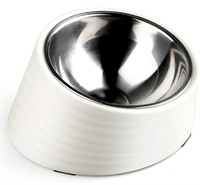 Tilted Angle Dog Bowl, 15° Slanted Stainless