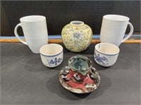 Lot of Cups and Vase