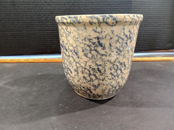 RRR Co Roseville Pottery Blue Spongeware Pot