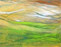 Gallery Wrap Green Waves Giclee 36x72