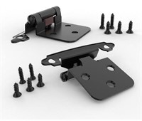 1/2" Overlay Matte Black Cabinet Hinges