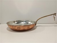 Large French Copper Skillet, new tin lining. H