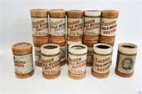 Lot Of 15 Edison Gold Moulded Cylinder Records