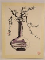 Lu Chun Lan "Floral Still Life" Watercolor & Ink