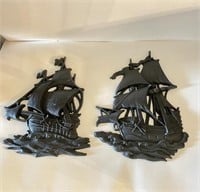 Two Cast Iron Ship Plaques
