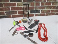 Lot of Candle, Scissors, Jewelry & More