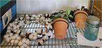 COTTON WREATH, JARS, PLANTERS