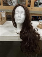 Brown wig 
loose curls with mannequin head